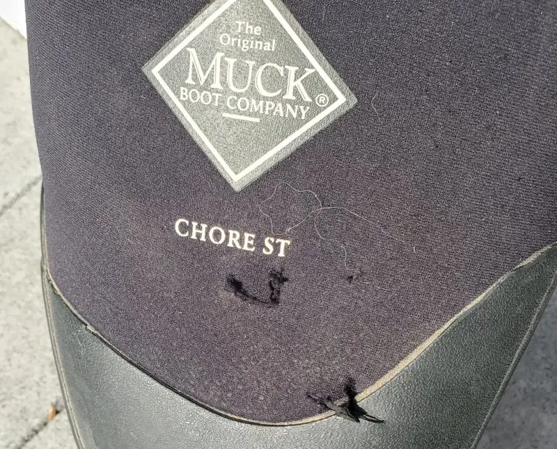 Tear in Rubber Boots